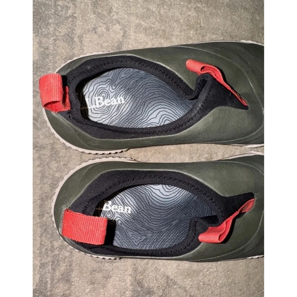 LL Bean Mens Sz 8.5 Wellie‎ Sport Water Shoes Slip-On Green 515788